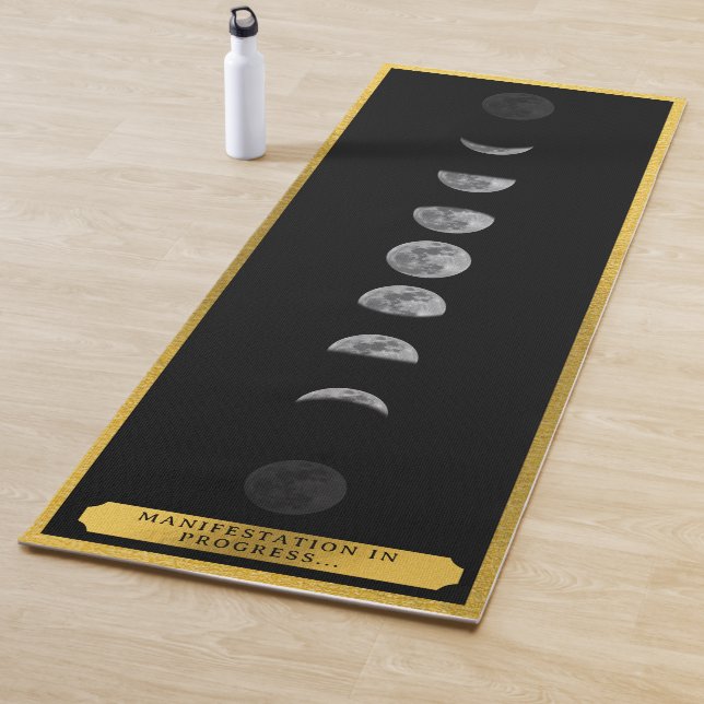 Lunar Moon Phases Studio Black Gold Instructor Yogamatte (Beispiel)