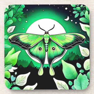 Lunar Moth Nacht Getränkeuntersetzer
