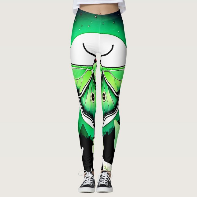Lunar Moth Nacht Leggings (Vorderseite)