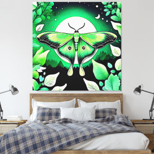 Lunar Moth Nacht Leinwanddruck
