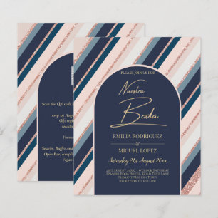 Lunar Navy Blue Blush Pink Rose Gold Hochzeit
