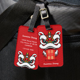 Lunar New Year Löwentanz mit Banner Gepäckanhänger