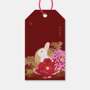 Lunar New Year Luxury Red & Gold Rabbit Geschenkma Geschenkanhänger