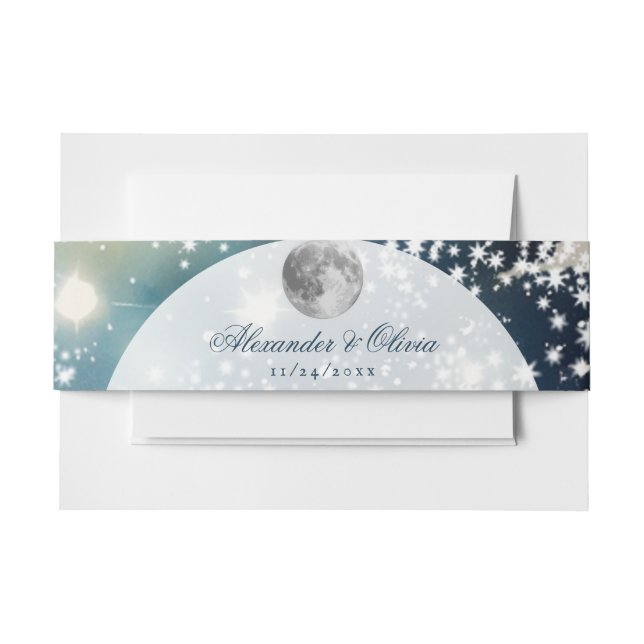 Lunar Night Sky Wedding Einladungsbanderole (Vorderseite Beispiel)