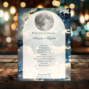 Lunar Night Sky Wedding Programme