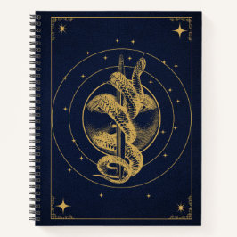 Lunar Serpent - Goldene ösoterische Dekoration Notizbuch