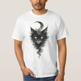 Lunar Shadow Cat – Mystical Night Creature Artwork T-Shirt