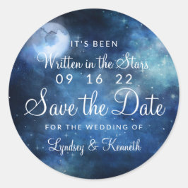Lunar Sky Full Moon Celestial Galaxy Save the Date Runder Aufkleber