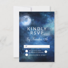 Lunar Sky Full Moon Celestial Wedding RSVP Antwort