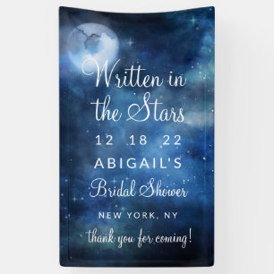 Lunar Sky Full Moon Stars Brautparty Willkommen Banner