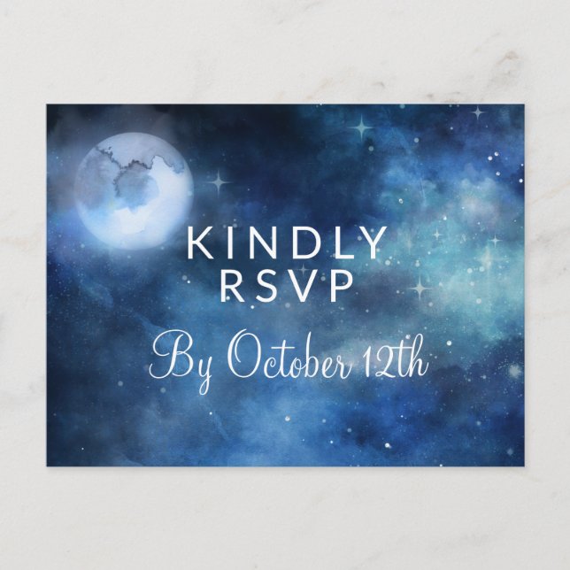 Lunar Sky Full Moon Stars Hochzeitliche UAWG Postkarte (Vorderseite)
