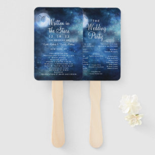 Lunar Sky Full Moon Stars Hochzeitsprogramm Fächer