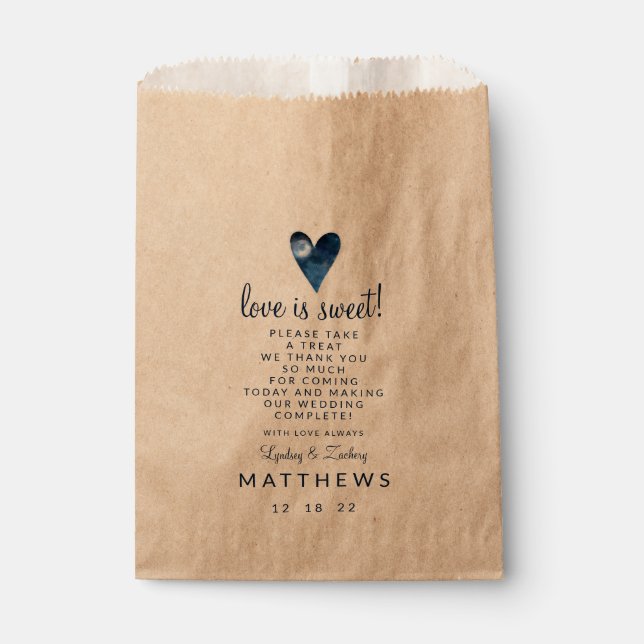 Lunar Sky Moon Heart Wedding Liebe ist Sweet Lecke Geschenktütchen (Vorderseite)
