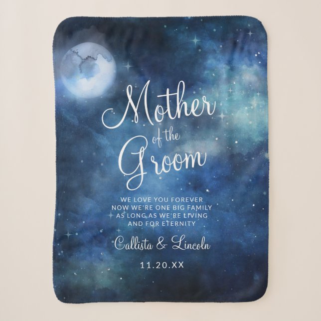 Lunar Sky Moon zur Mutter des Groom Zitats Sherpadecke (Vorderseite)
