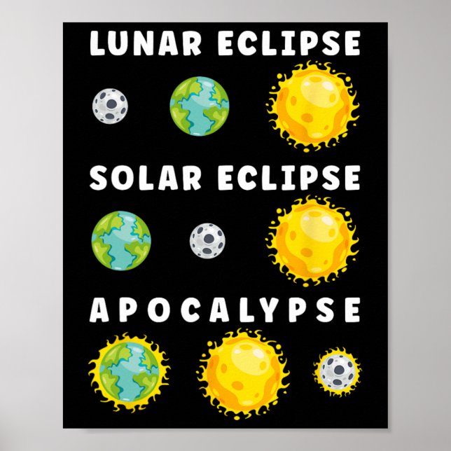 Lunar Solar Eclipse Apokalypse Astronomie Nerd Sci Poster (Vorne)
