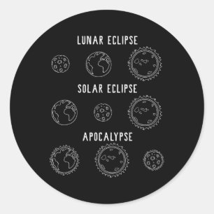 Lunar Solar Eclipse Apokalypse Astronomie Nerd Sci Runder Aufkleber