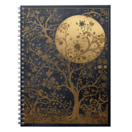 Lunar Tree Schönes Illustriertes Notebook Notizblock