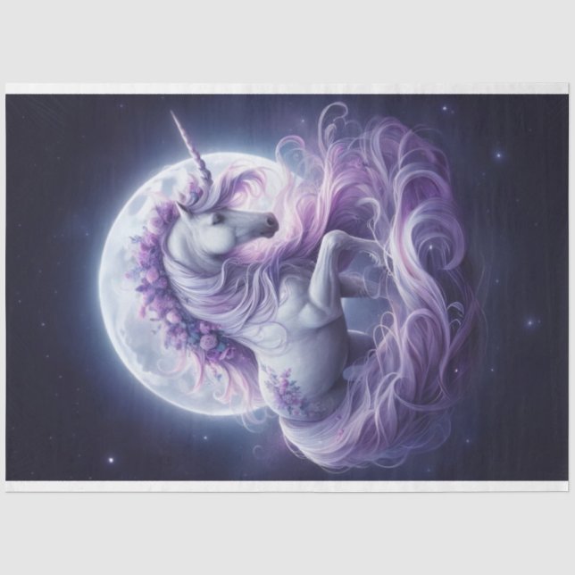 Lunar Unicorn Tissue Paper Seidenpapier (Vorderseite)
