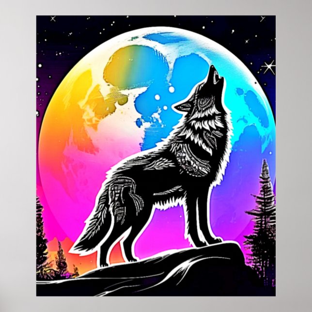 Lunar Wolf Serenade Design Poster (Vorne)