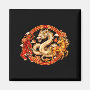 Lunarer Zodiak Drache Tiger Pferd Harmonie Chinesi Magnet