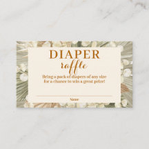 Lunaria Diaper Raffle Umschließkarte für getrockne