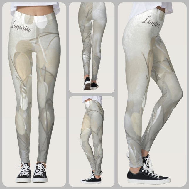 Lunaria Silver Dollar Floral White Chic Leggings (Von Creator hochgeladen)