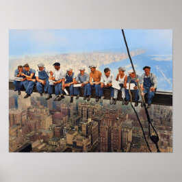 Lunch Atop A Skyscraper 1932 NYC Remastered Color Poster
