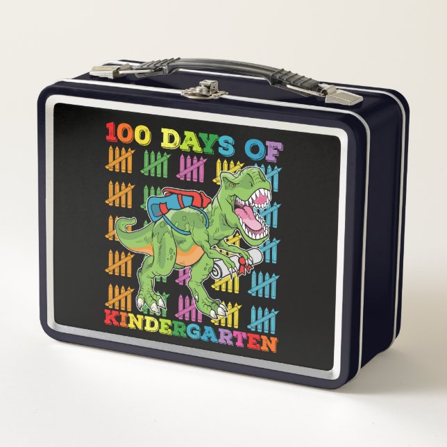 Lunch Box 100 Jours De Maternelle T Rex Dinosaur School (Devant)
