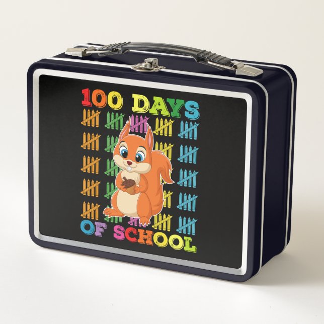 Lunch Box 100 Jours D'Écureuil Scolaire Enseignant (Devant)