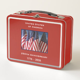 Lunch Box 250e anniversaire USA Patriotic American Flags