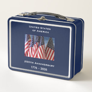 Lunch Box 250e anniversaire USA Patriotic American Flags