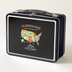 Lunch Box 63 Carte des parcs nationaux - Randonnée Vintage-