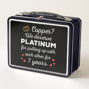 Lunch Box 7e anniversaire Mariage I - Couple amusant en cuiv