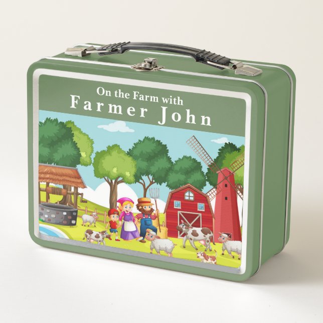 Lunch Box À la ferme avec le fermier John et les animaux (Devant)