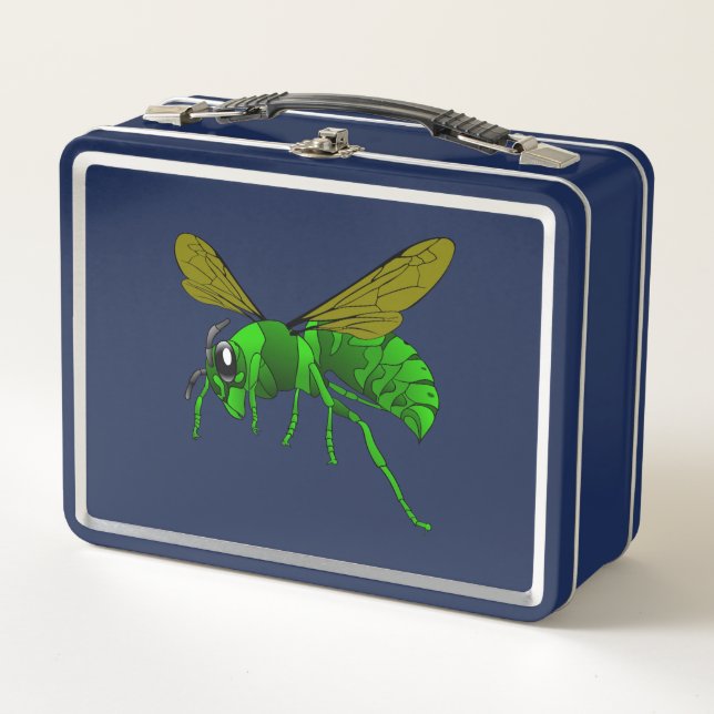 Lunch Box Abeille de guêpe verte et citron vert (Devant)