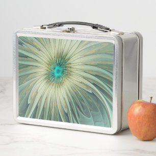 Lunch Box Abstrait Sage Green Imaginaire Fleur Fractal Art
