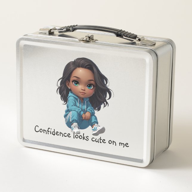 Lunch Box Adorable fille Chibi avec basket (Devant)