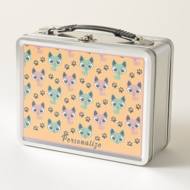 Lunch Box Adorable Kittens Big Eyes Personnalisé (Devant)