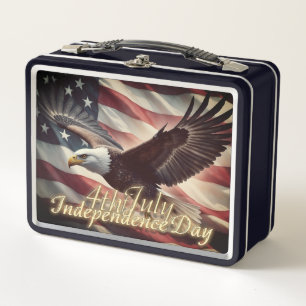 Lunch Box Aigle du 4 juillet avec drapeau américain