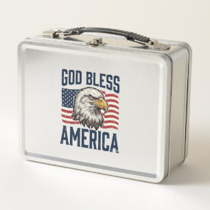 Lunch Box Aigle patriotique Dieu bénisse l'Amérique Vector D