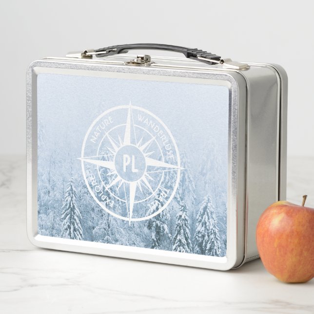 Lunch Box Aiguille de compas monogramme forêt d'épinette d'h (En situation)