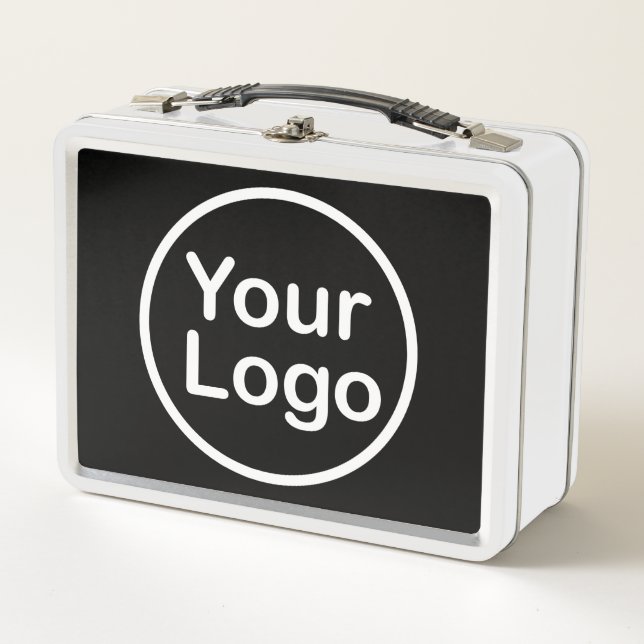 Lunch Box Ajouter votre propre logo | Arrière - plan noir (Devant)