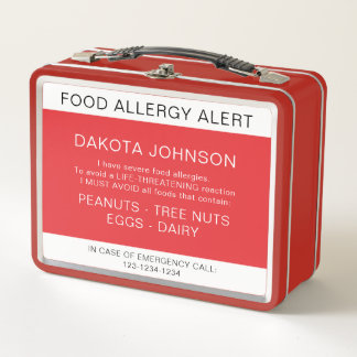 Lunch Box Alerte aux allergies alimentaires rouges