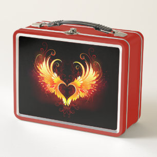 Lunch Box Angel Fire Heart with Wings