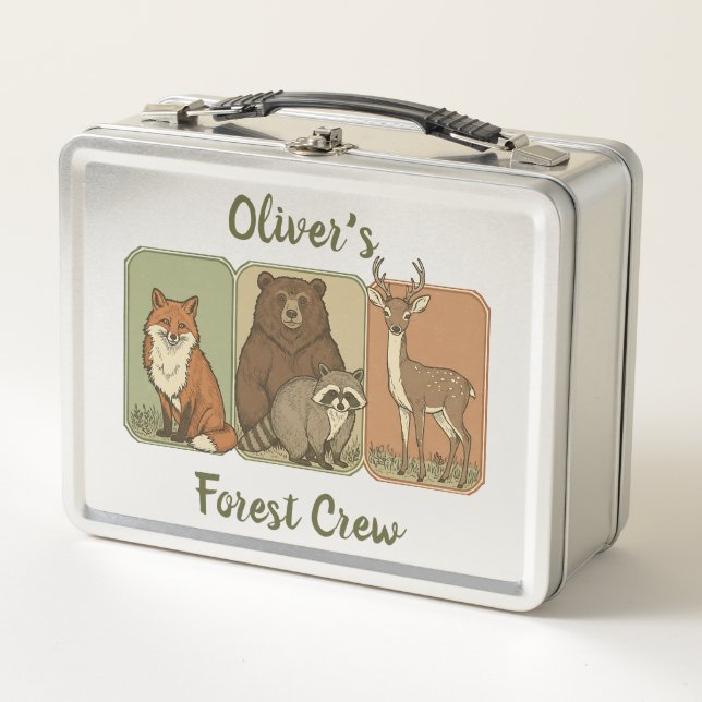 Lunch Box Animaux des bois - Équipage forestier (Devant)