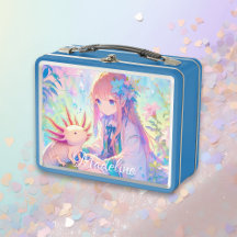 Anime Girl et Axolotl Personnalisé