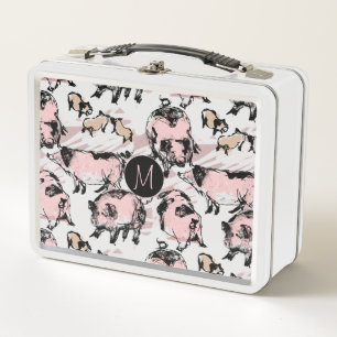 Lunch Box Année chinoise du porc Zodiac Monogramme initial L