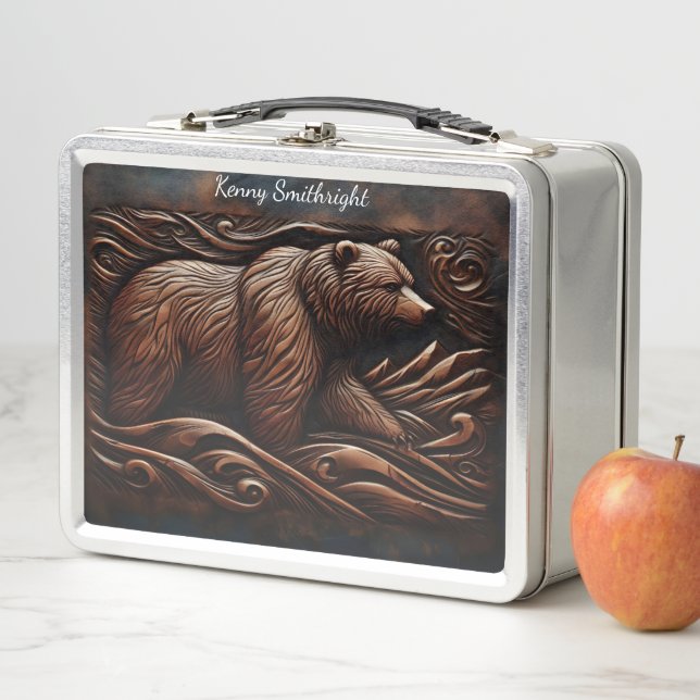 Lunch Box Apex Predator : Grizzly aigu en cuir (En situation)
