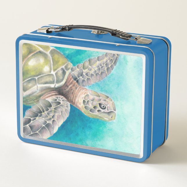Lunch Box Aquarelle de la tortue marine verte (Dos)