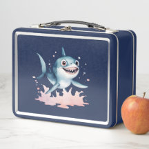 Aquarelle main tiré mignon jouant bébé requin